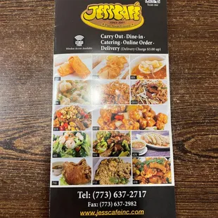 Front of menu