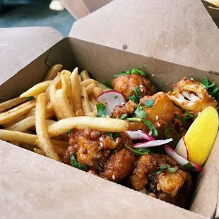 Korean Fried Cauliflower (Vegan) &amp; 1 Side