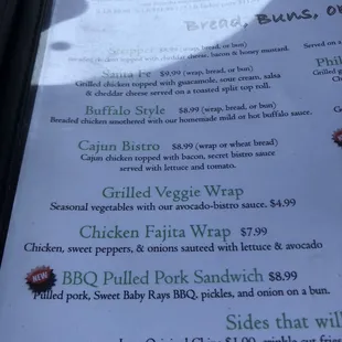 Menu. Chicken Fajita Wrap. That is what I ordered. Not what I got. Though, it was tasty