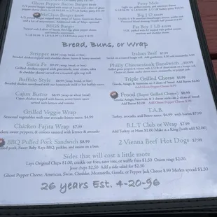 menu