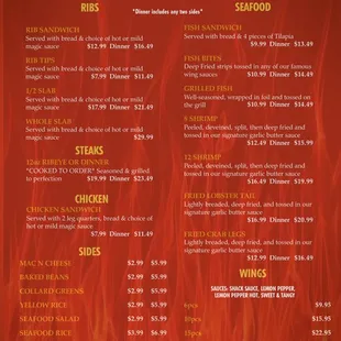 menu