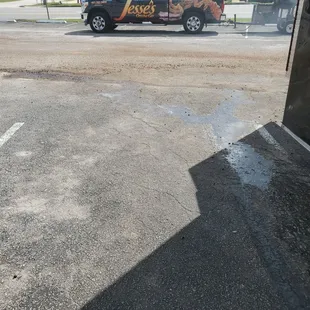 a truck parked on the side of the road