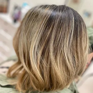 Balayage and root smudge