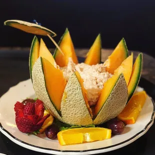 a plate of fruit