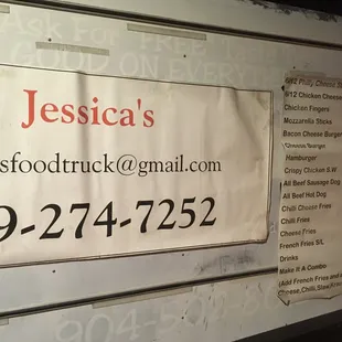 a sign for the food truck