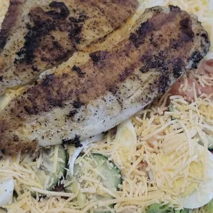 From catfish to chicken to Shrimp, even a salad.