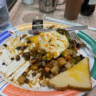 Steak Skillet with toast