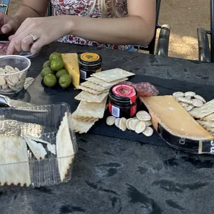 Me putting the charcuterie board together