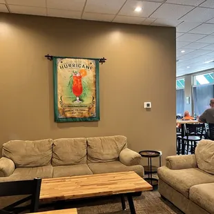 Inside lounge seating