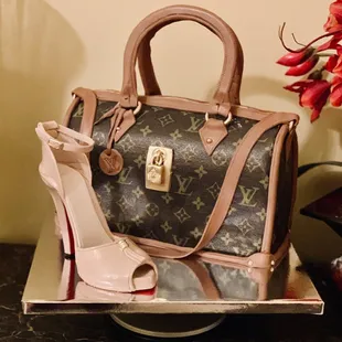 LV bag and handmade custom sugar shoe
