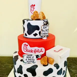 Novelty wedding cake. Note the heart shaped nuggets