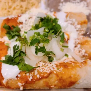 a plate of enchillas