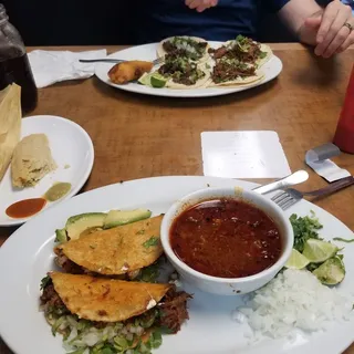 Birria Consome w/ 2 Birria Questacos