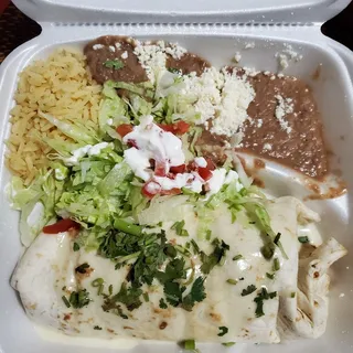 Queso Smothered Burrito