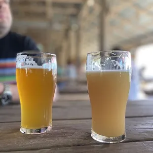 Jester King hazy IPA (left) Wytchmaker hazy IPA (right)