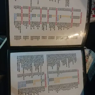 The beer menu