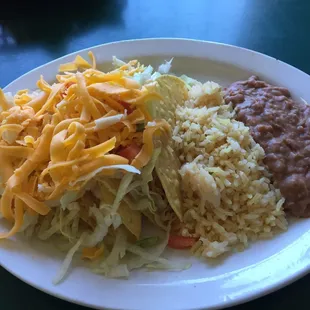 Hard shell chicken tacos - I dipped mine in the salsa!