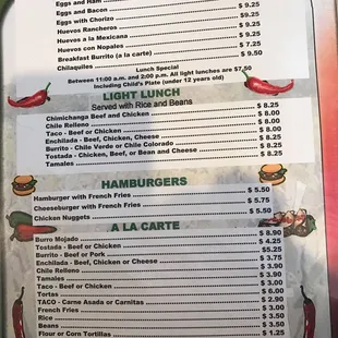 Menu page 1