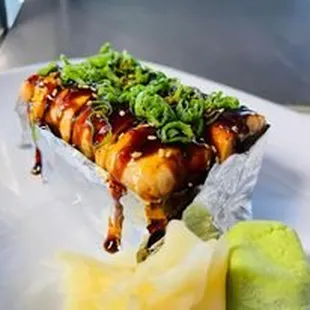 a plate of food on a table