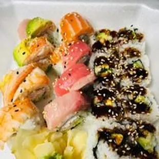 sushi, sashimi, sushi and sashimi, food