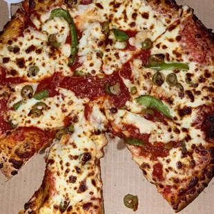 a pizza in a pizza box