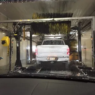 Inside the car wash