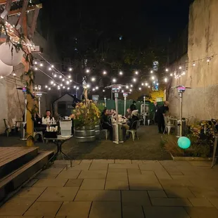 patio area with string lights