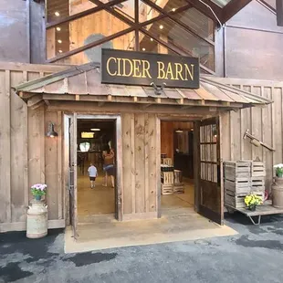 the entrance to the cider barn