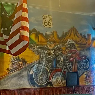 a motorcycle mural