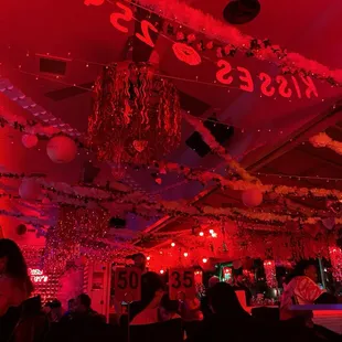 Interior decorations during Cupid&apos;s Corner theme