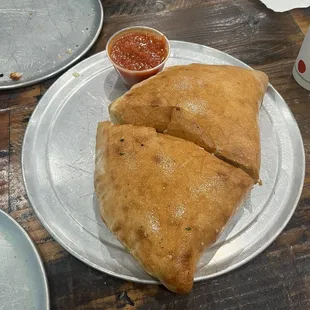 Waited about fifteen min. for a fresh Calzone but so worth the wait!