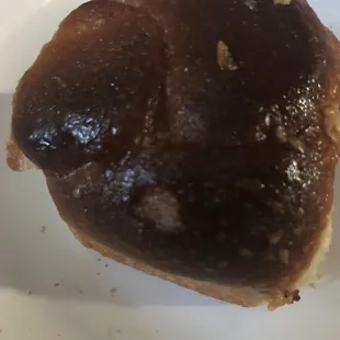 Burnt Hawaiian roll. It's literally hard.