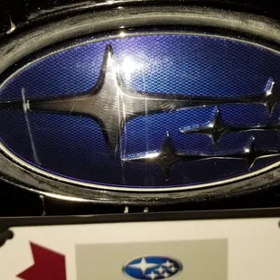 The emblem on the rear hatch of my car.