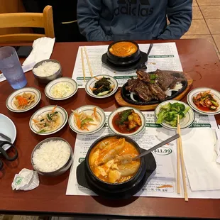 Dumpling tofu with kalbi combo