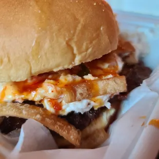 Crab Rangoon burger
  100 stars!
