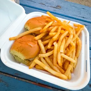 &quot;Weekend Getaway&quot; combo with two sliders and a side of fries