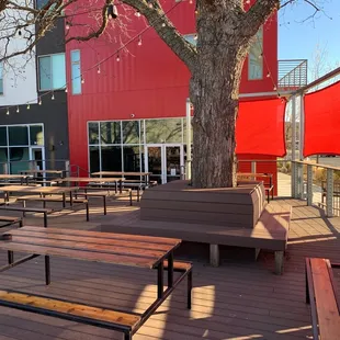 Great patio seating at Jewboy Sub Shop