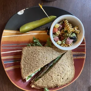 Italian Deli Sandwich with Pasta Salad Side