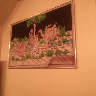 a painting of a desert scene