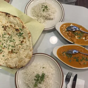 Chicken Tikka Masala, Butter Chicken, Garlic Naangarlic