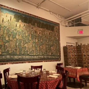 Wall hanging in main dining area.