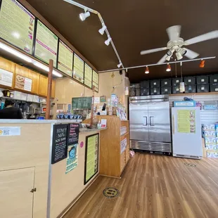 the inside of a restaurant