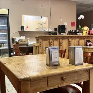 a view of the dining area