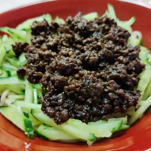Pork Bean Paste and Noodles