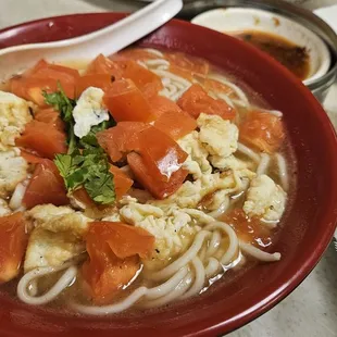 Tomato Egg Noodle Soup