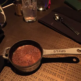 Dark chocolate mousse dessert