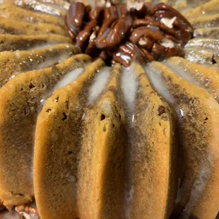 Marble Cake topped with Pecans