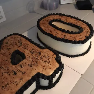 Our famous sweet potato cake on top of cheesecake. An ex football player loves it so much he ordered a HUGH one