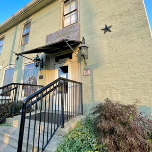 the front of the building