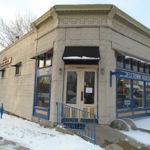 Outside of the building, view looking northwest.